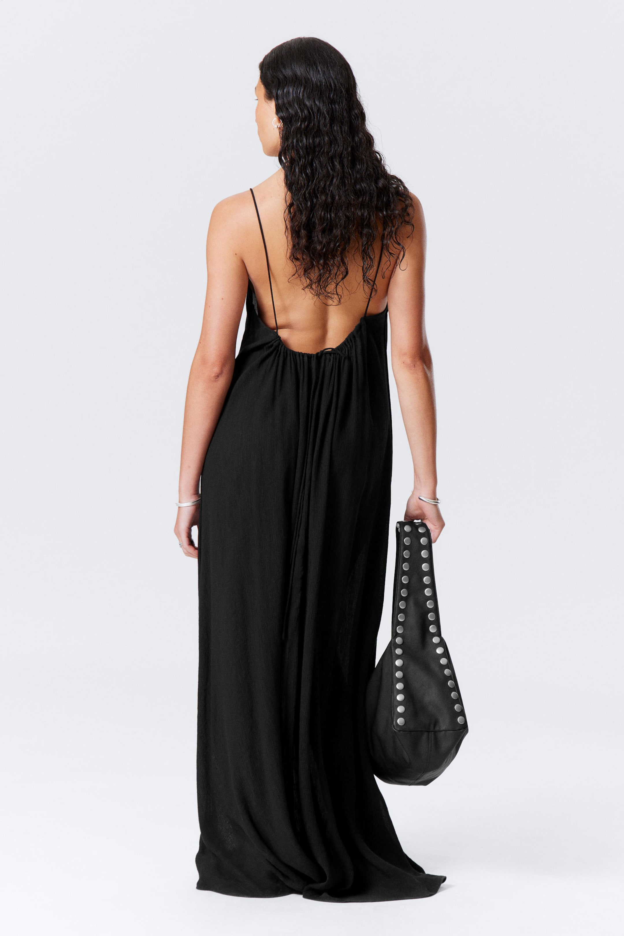 Schwarz - Fließendes Maxikleid - 3