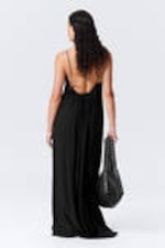 Schwarz - Fließendes Maxikleid - 3