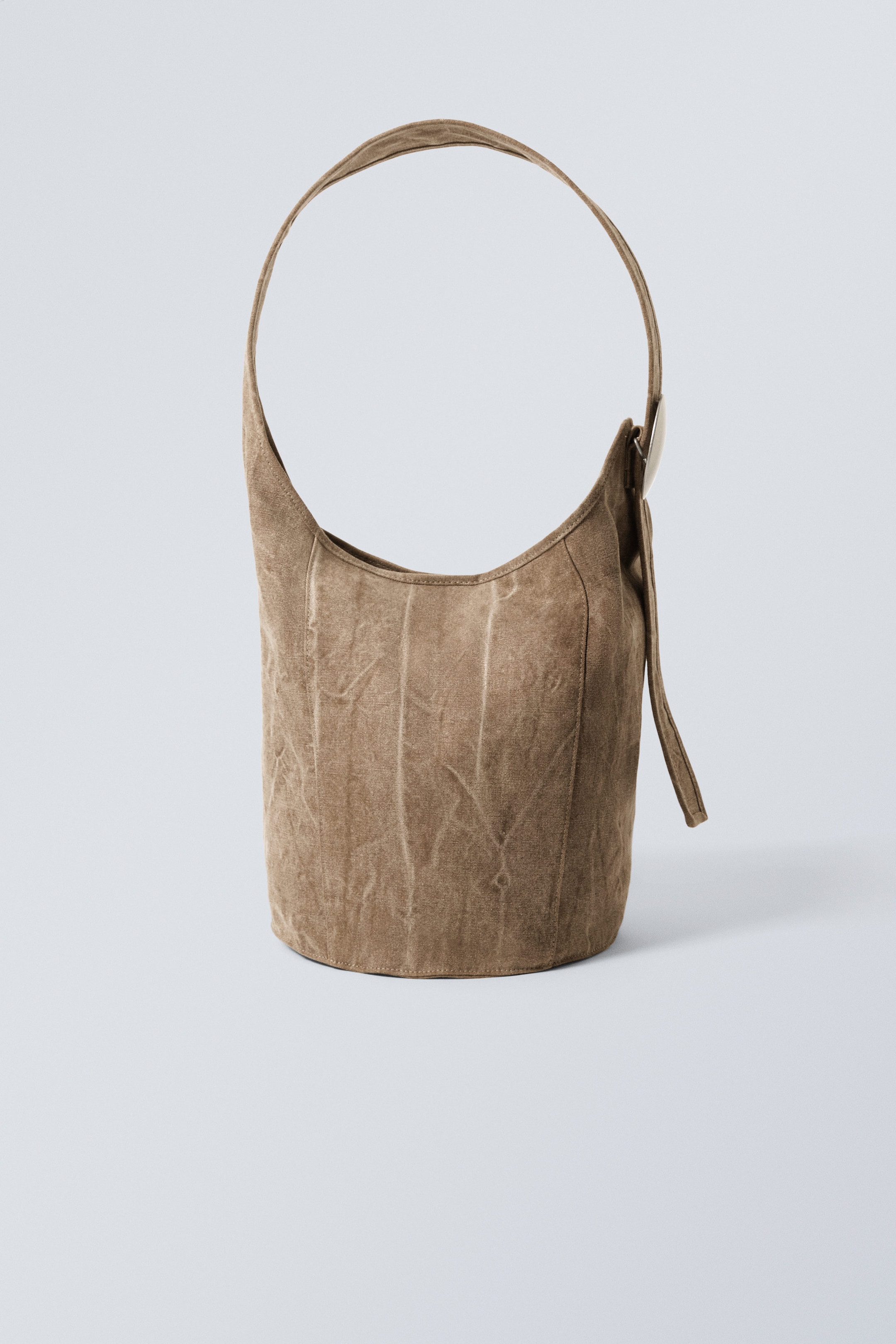 Washed Beige - Canvas Bucket Bag - 0