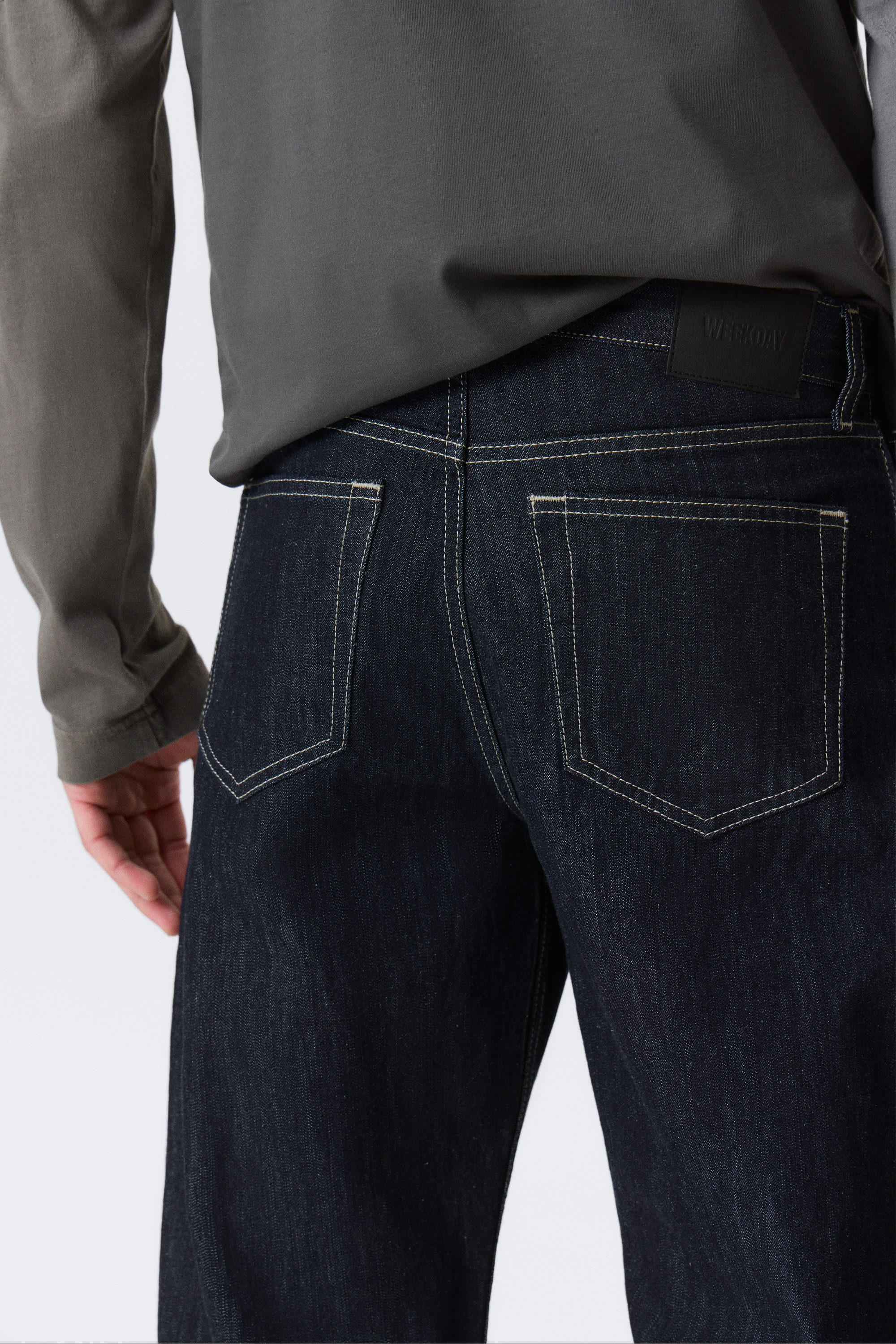 Blue Rinse – Bleu foncé - Jean unisexe à jambes larges et taille mi-haute Nebula - 4