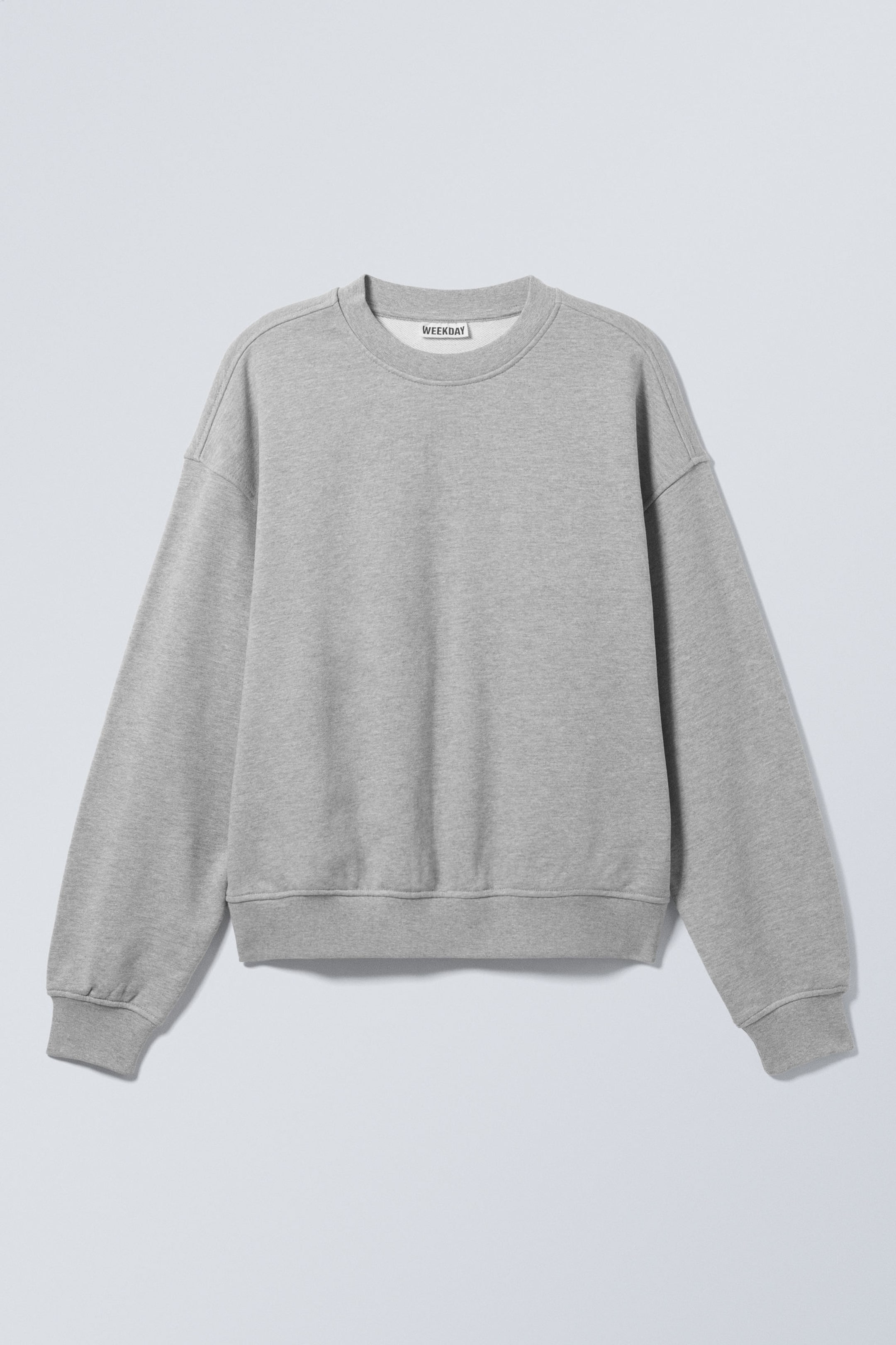 Hellgrau meliert - Kastiges, dickes Frottee-Sweatshirt - 3