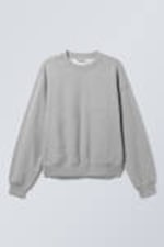 Hellgrau meliert - Kastiges, dickes Frottee-Sweatshirt - 3
