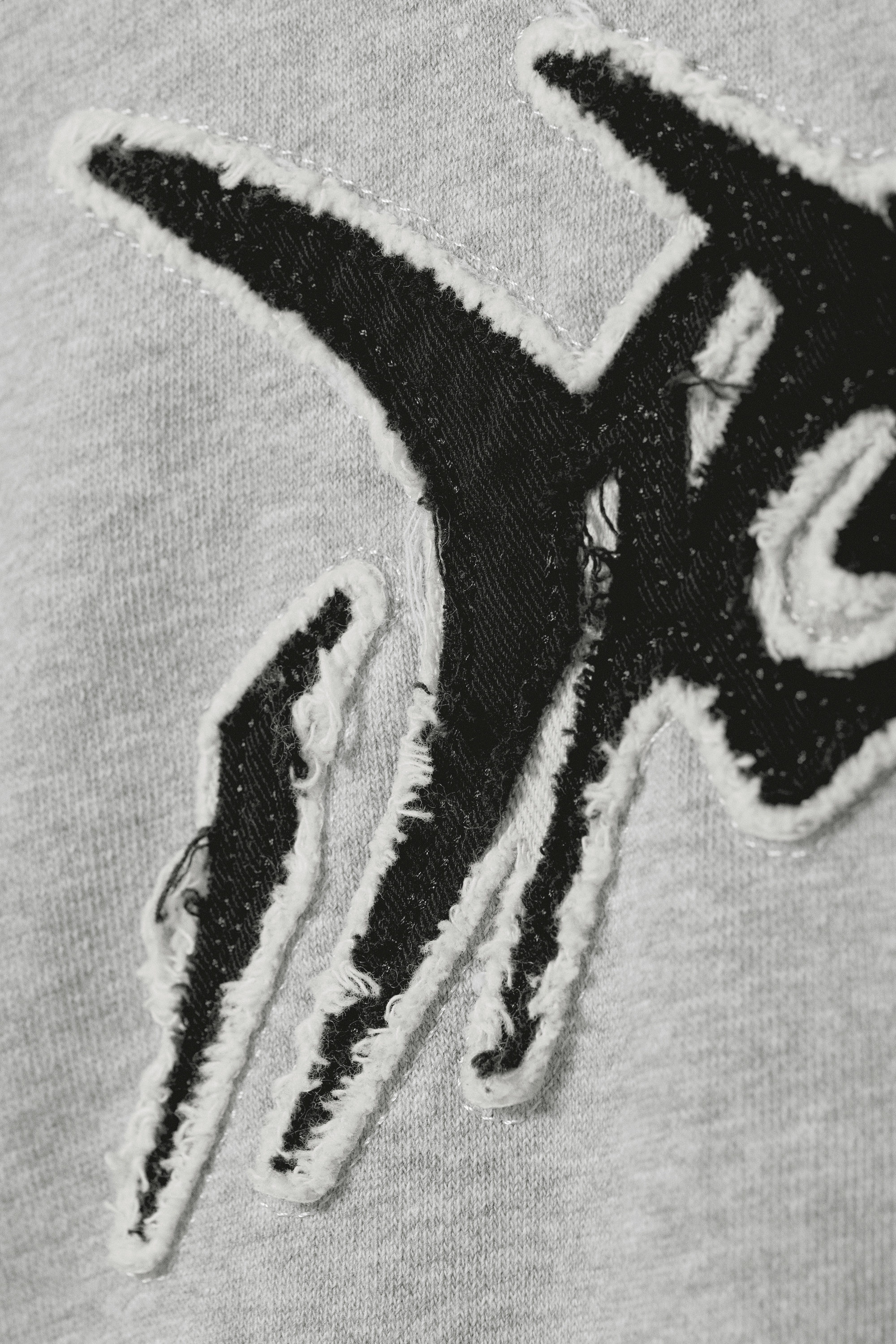 Grau meliert - "Dream" - Grafischer Zip-Hoodie mit eckigem Schnitt - 3