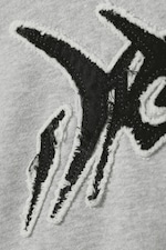 Grau meliert - "Dream" - Grafischer Zip-Hoodie mit eckigem Schnitt - 5