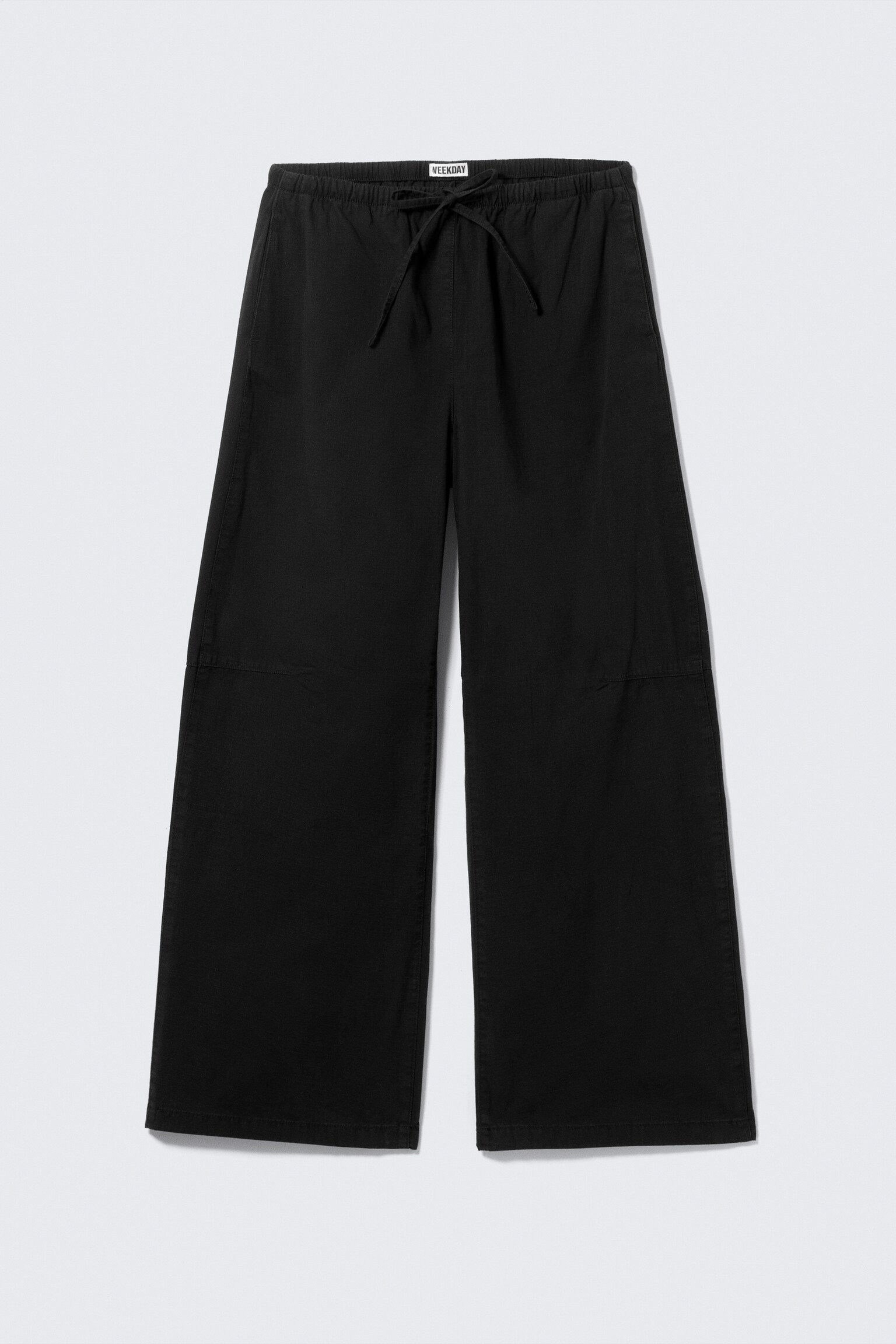 Loose Fit Washed Ripstop Trousers - Black/Light Beige - 2