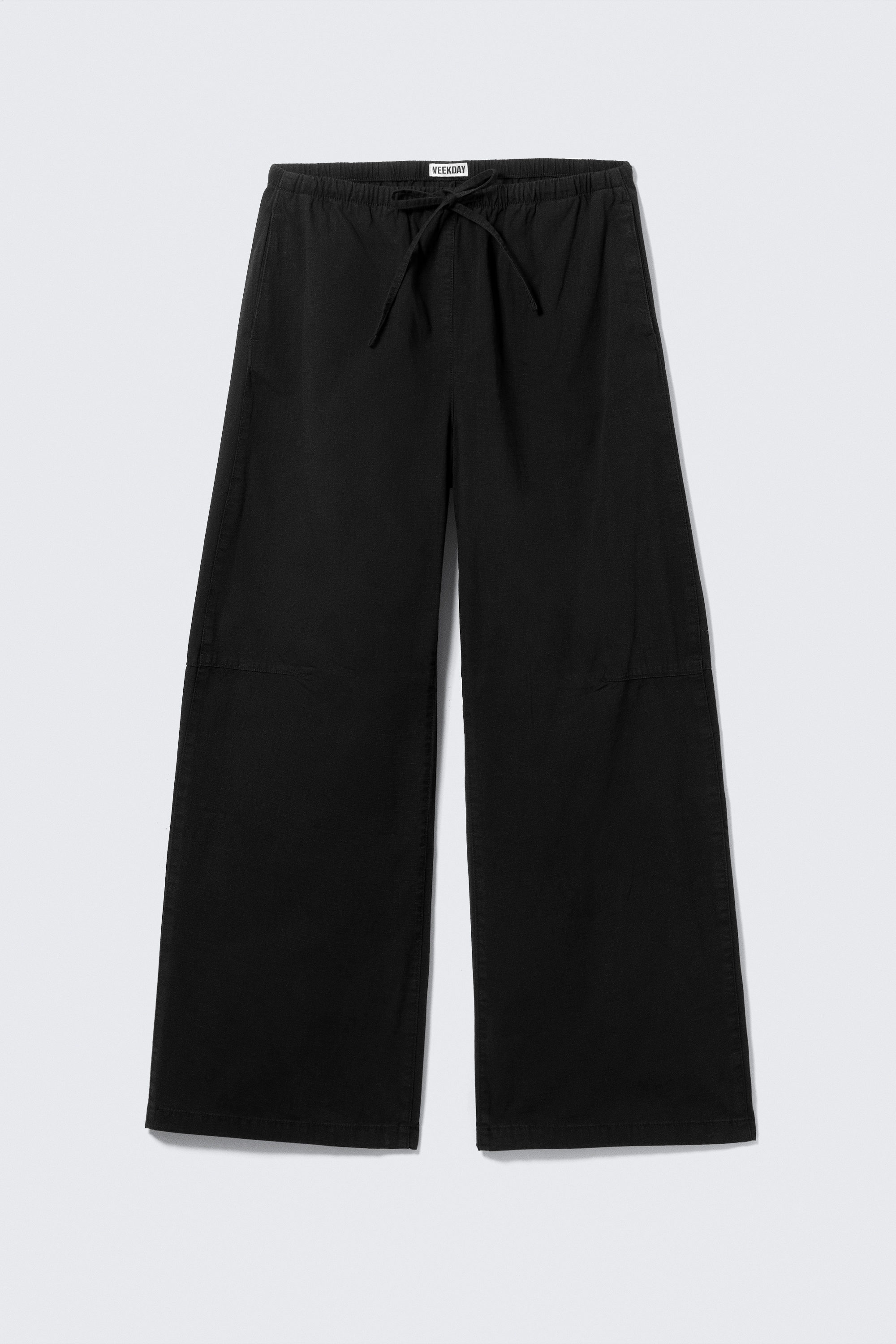 Black - Loose Fit Washed Ripstop Trousers - 4
