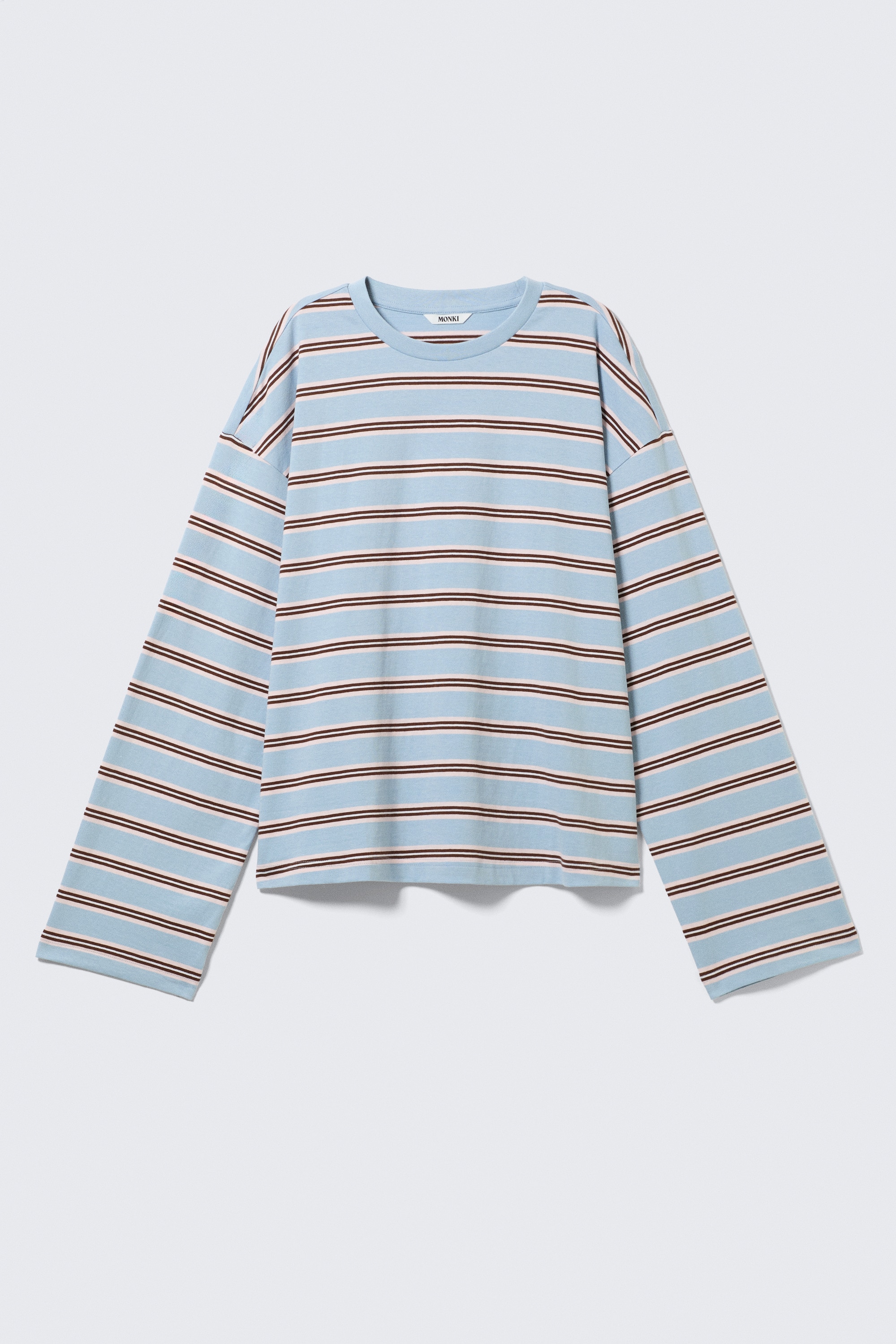 Long-Sleeved Cotton T-shirt - Blue/Multi Stripe/Dusty White - Brown Stripes/Blue & Burgundy Stripes/Pink - Yellow Stripes/Red & Pink Stripes/Striped Turquoise/Pink Stripes/Bright Red & Beige Stripes