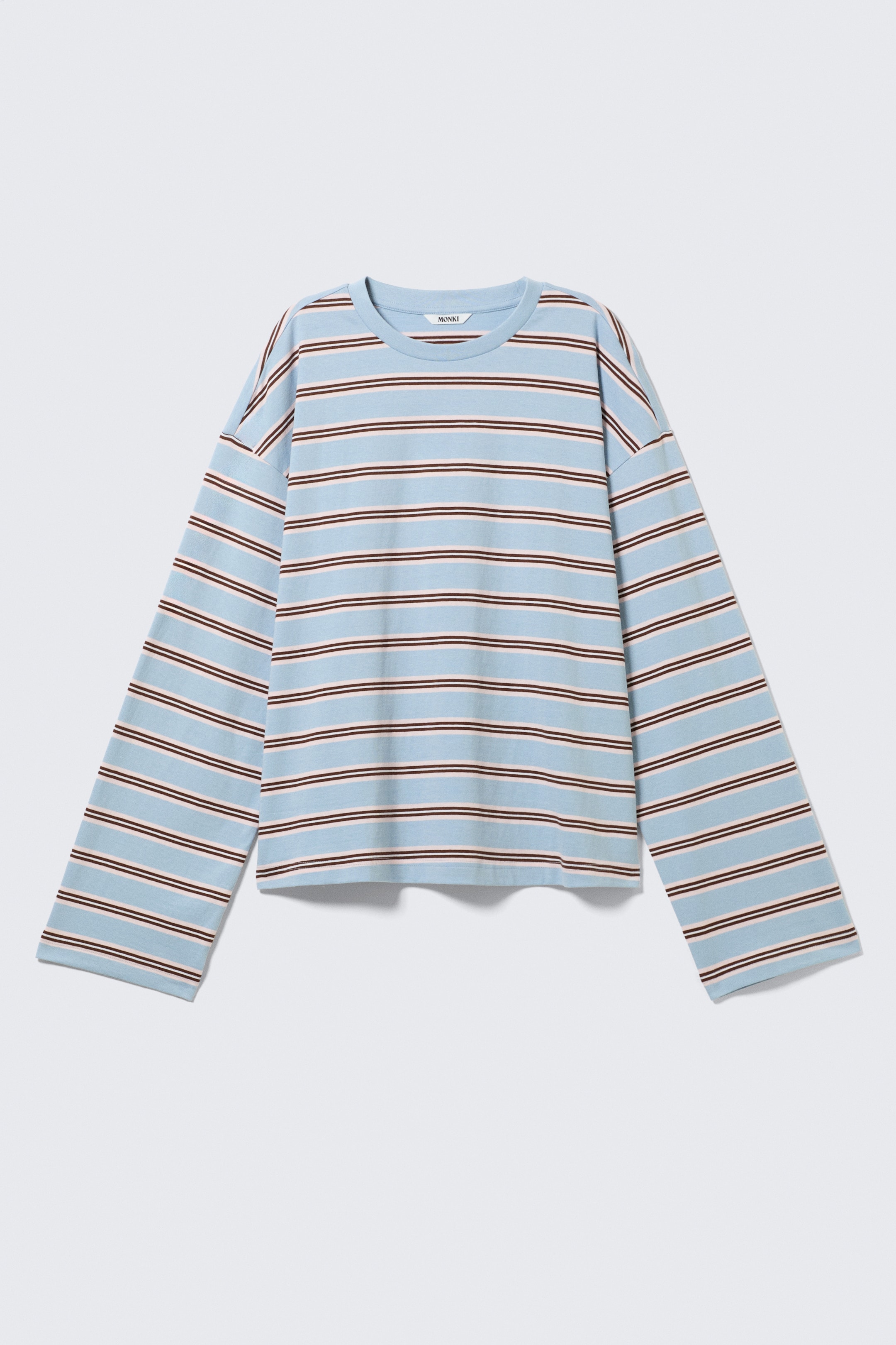 Ingrandisci l'immagine: Long-Sleeved Cotton T-shirt - Blue/Multi Stripe - DONNA | H&M CH 4