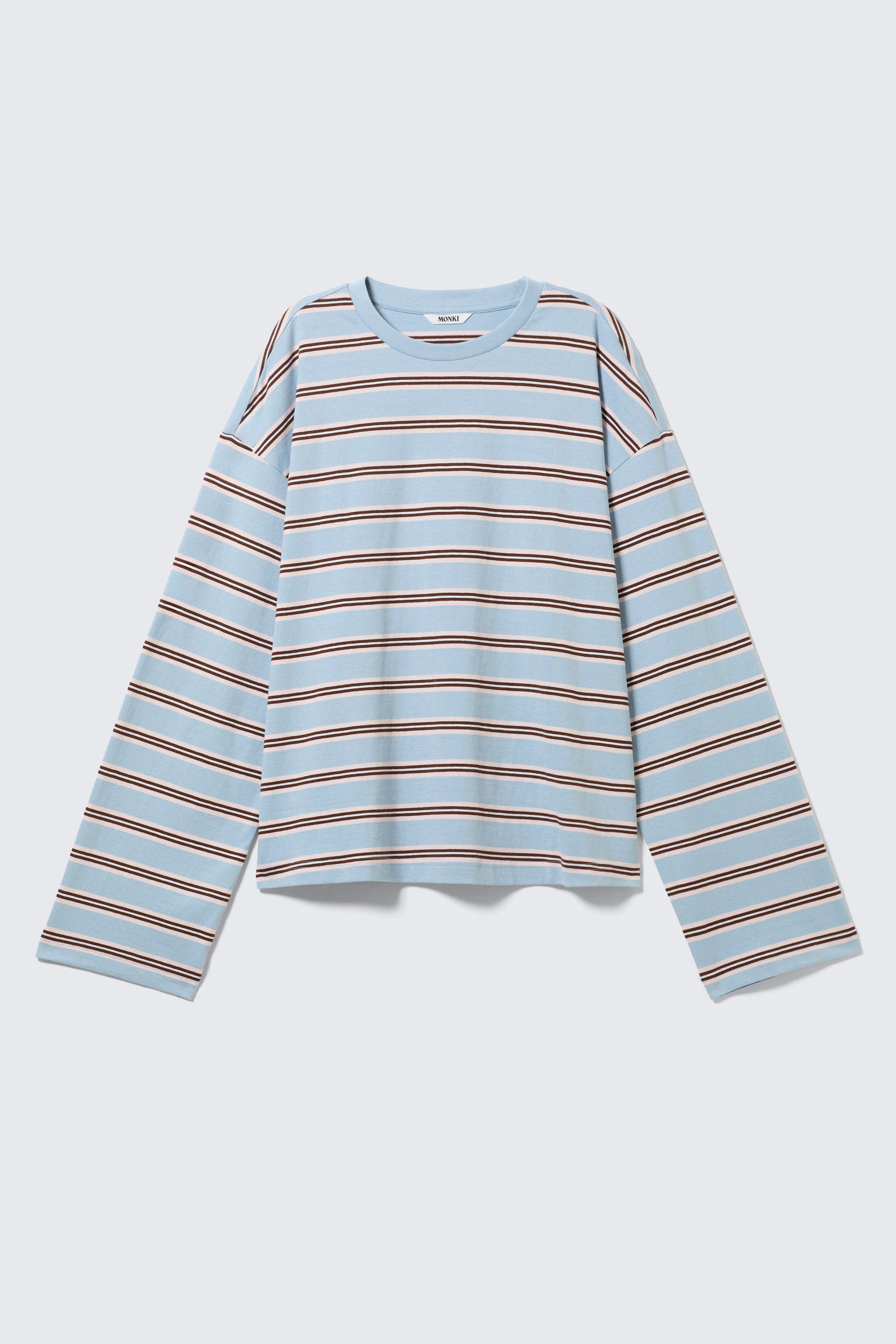 Blue/Multi Stripe - Long-Sleeved Cotton T-shirt - 1