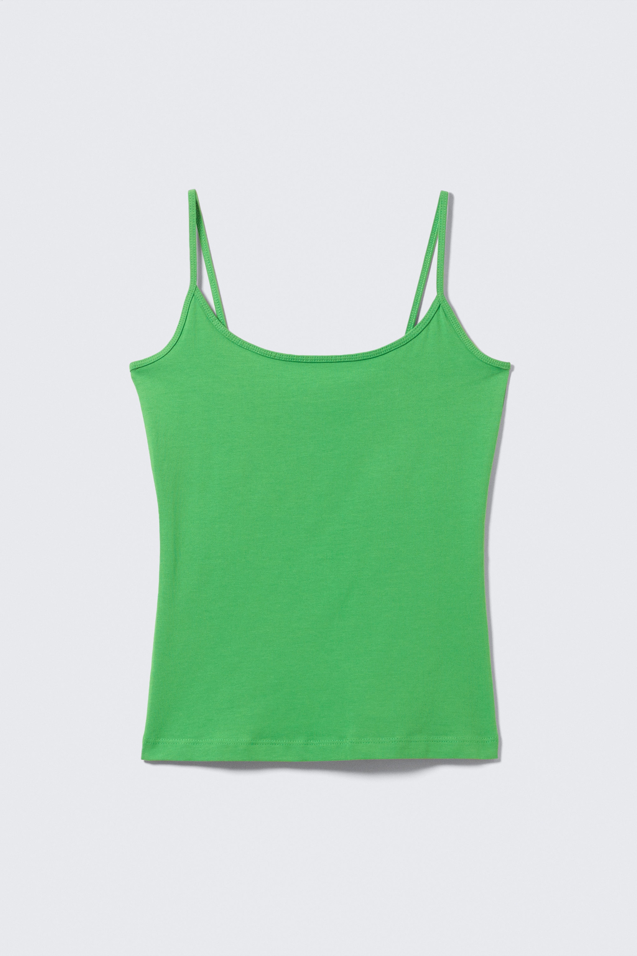 Bright Green - Fitted Strappy Scoop Neck Singlet - 1