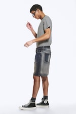 Laser Blue - Medium Blue - GALAXY MID RISE LOOSE DENIM SHORTS - 2