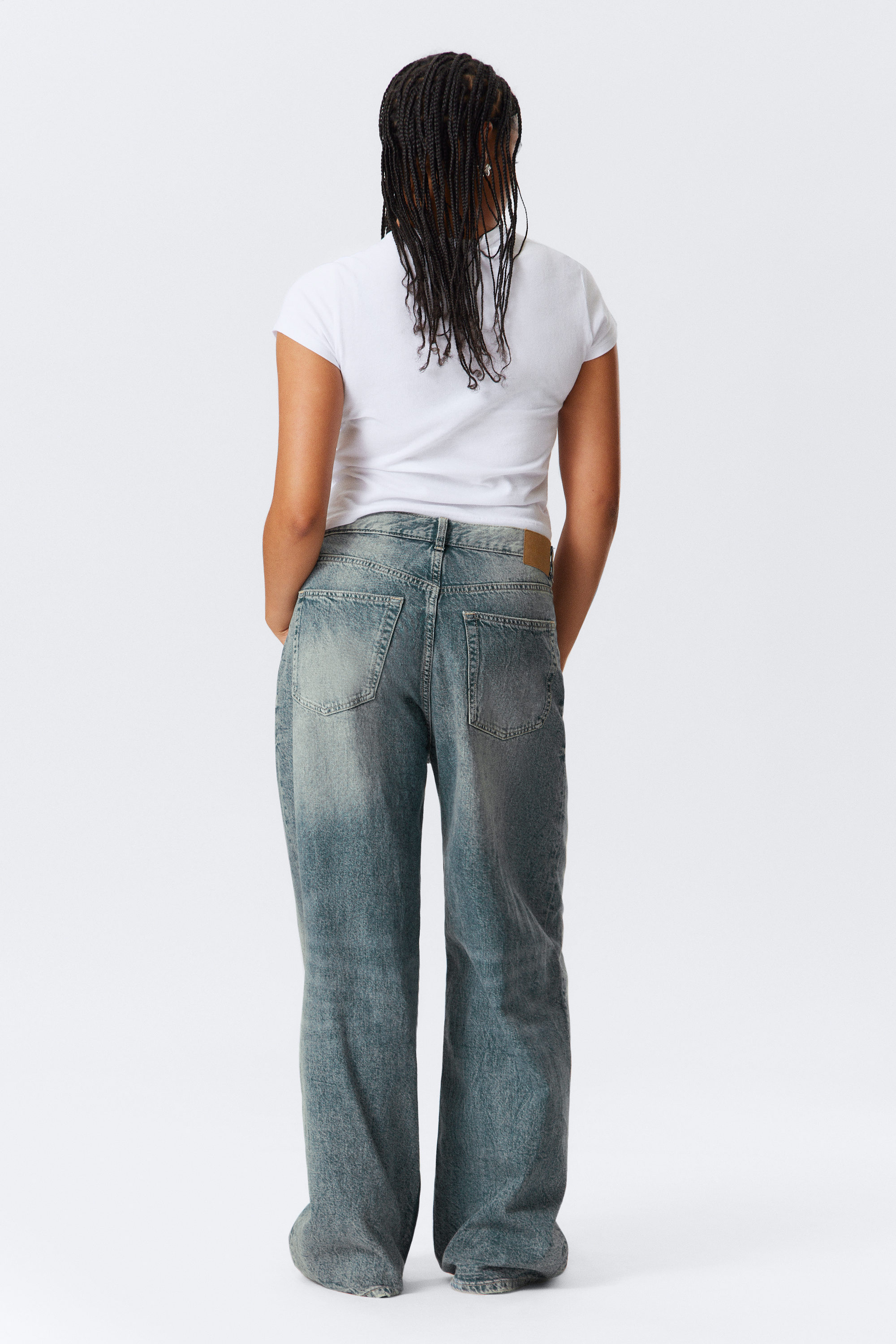 Torn Blue - Medium Blue - Astro Loose Baggy Leg Jeans - 10