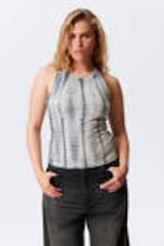 Grey Tie-Dye - Tie-Dye Fitted Tank Top - 0
