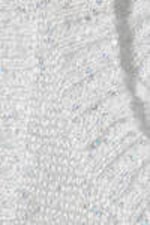 Silver - Sheer Knitted Sequined Mini Dress - 4