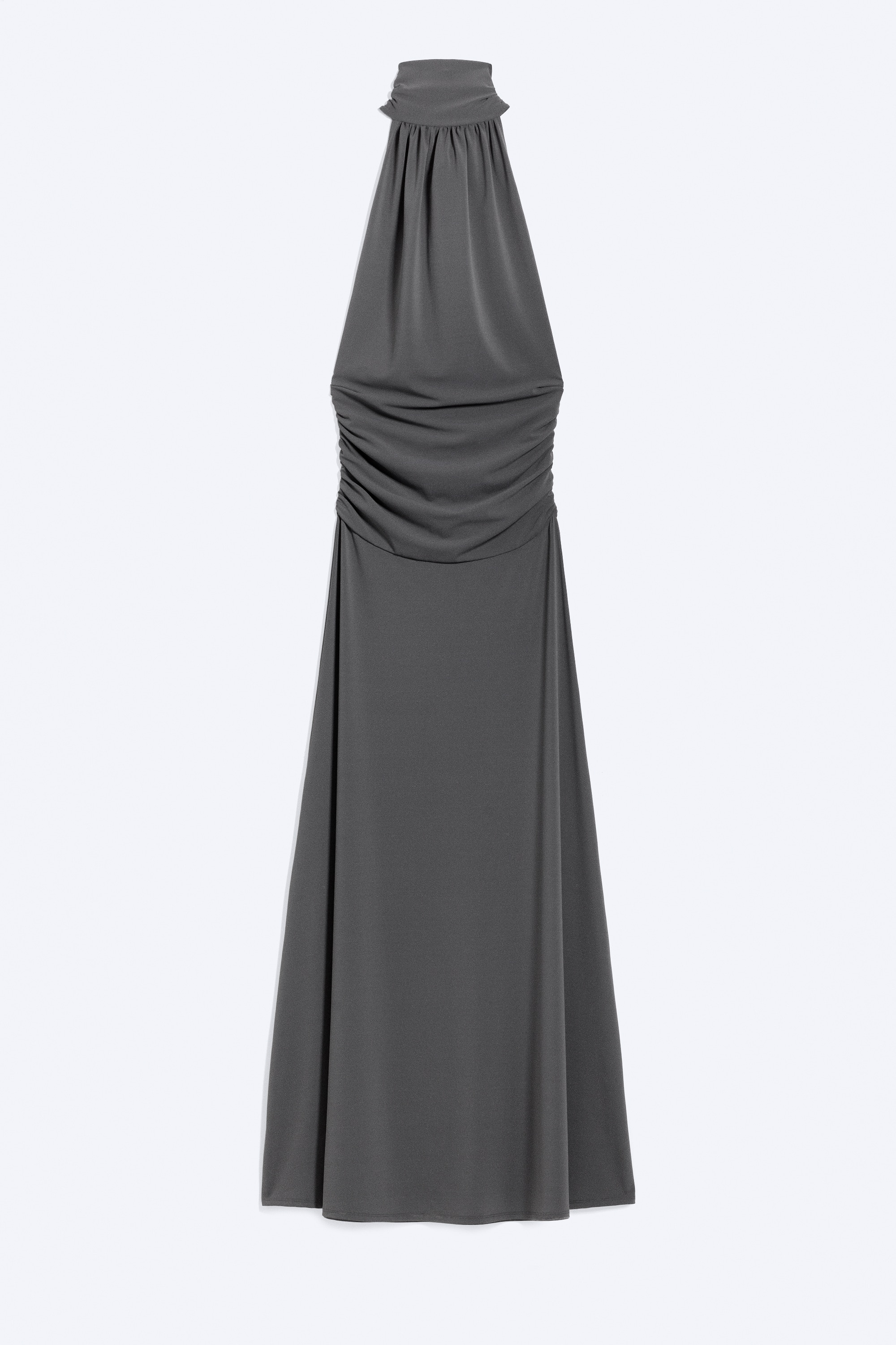 Maxi abito con scollo all'americana - Grigio scuro