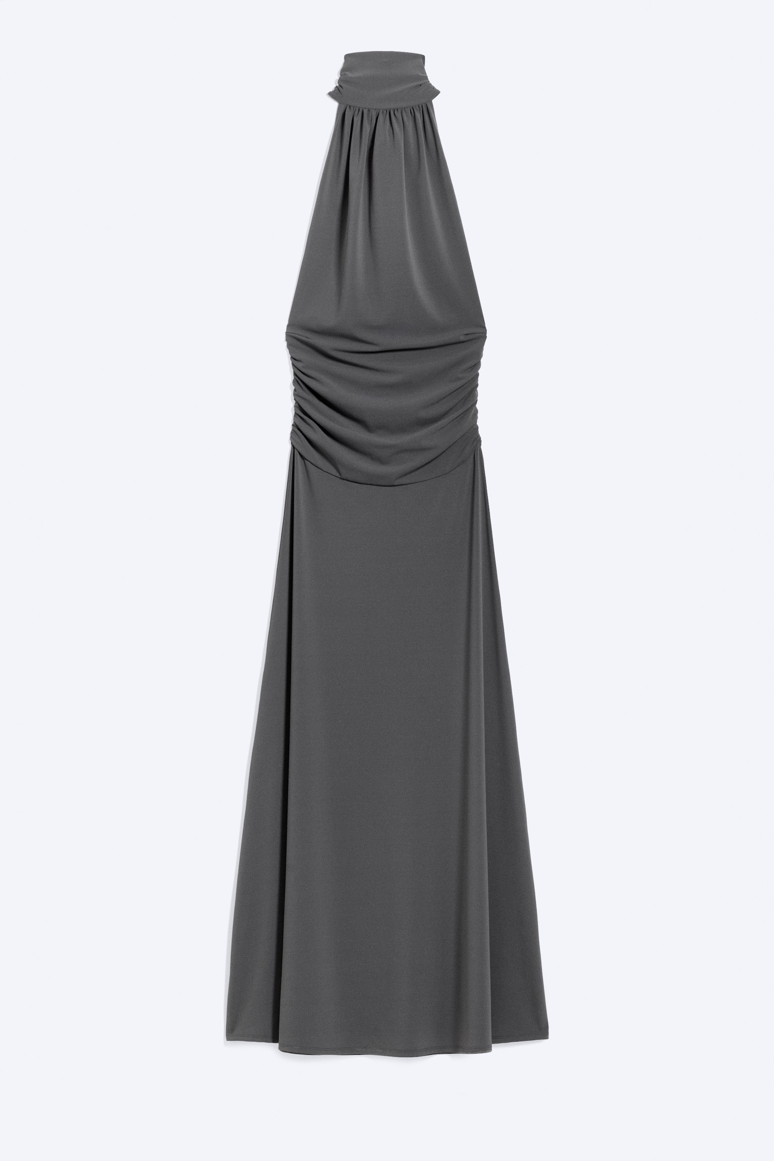 Rochie Maxi Cu Decolteu Halter-Gri închis - 1