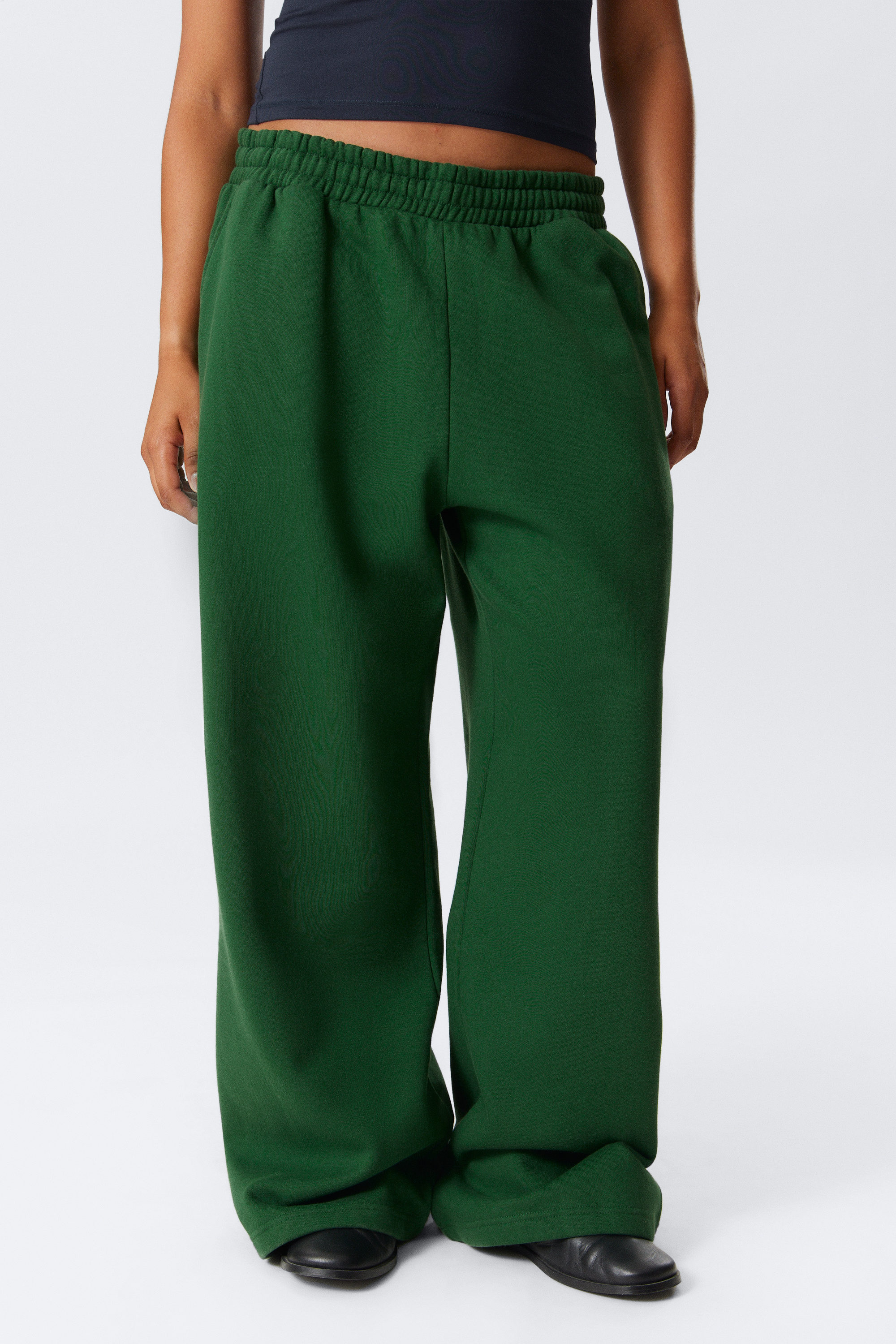 Dark Green - Loose Long Heavyweight Sweatpants - 2