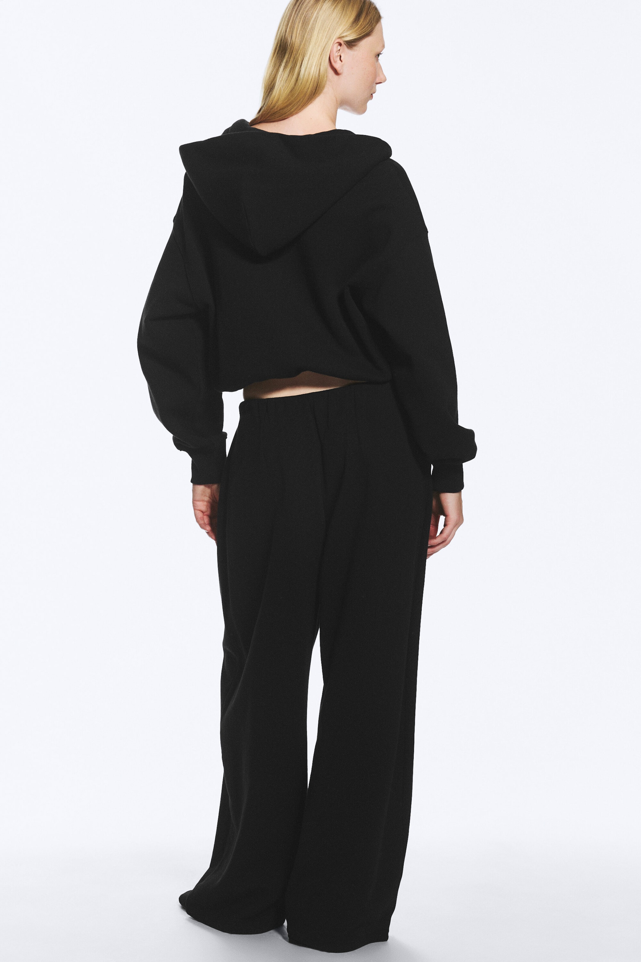 Svart - Drapert jersey-bukse - 3