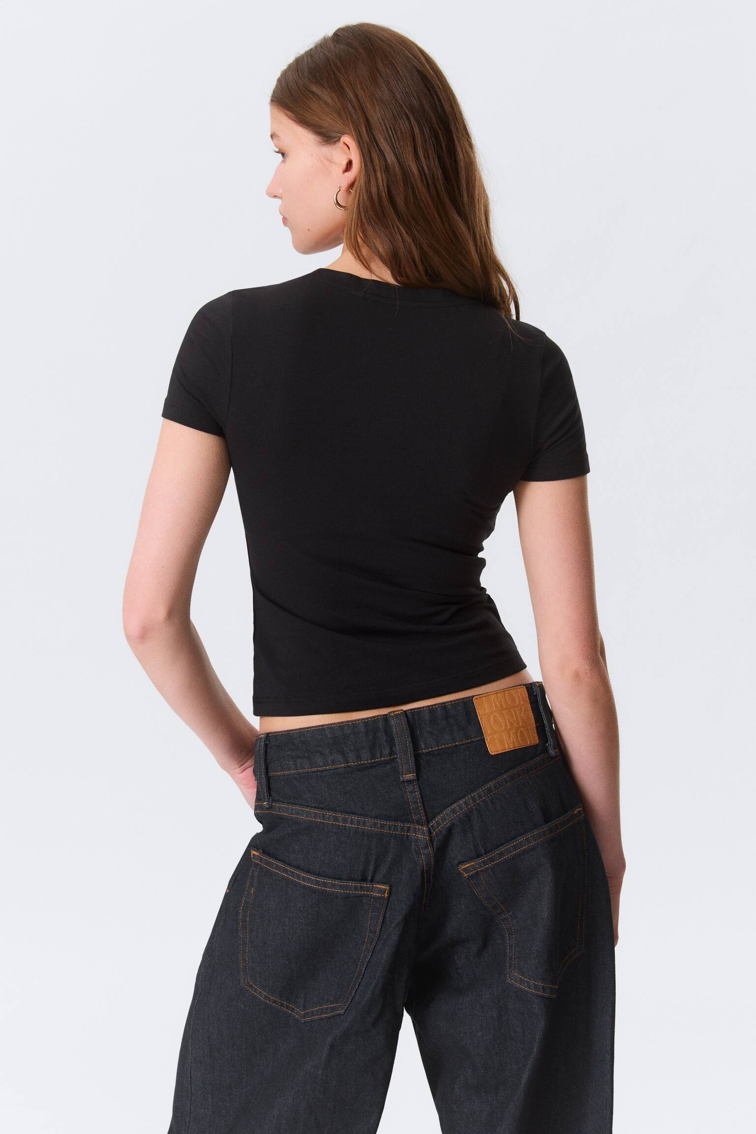 T-shirt Mini Justa - Preto/Branco/Cinzento mesclado/Risca de giz azul-marinho/verde - 3