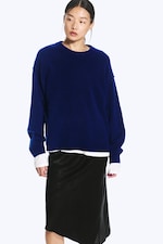 Bleu foncé chiné - Pull en maille décontracté - 0