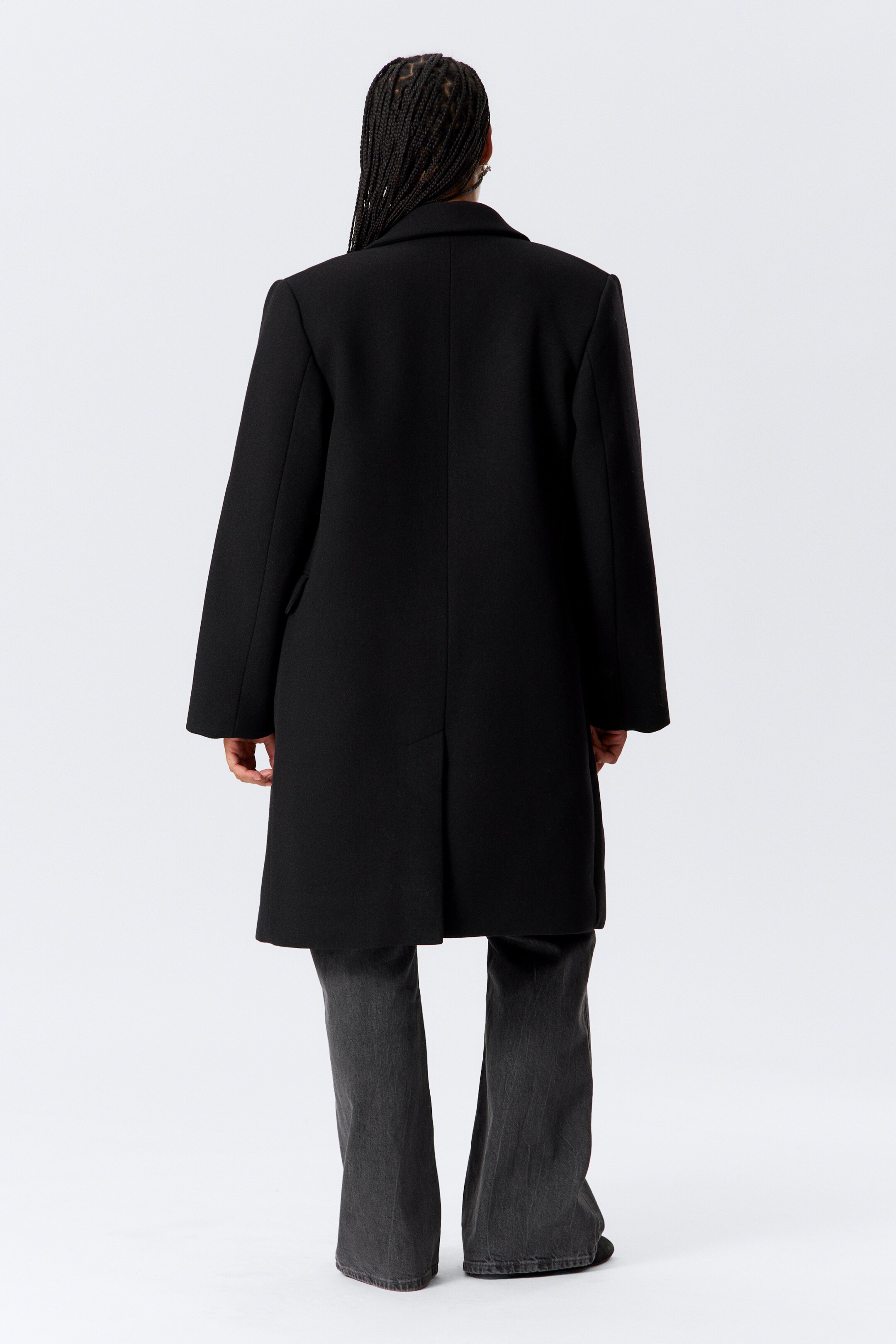 Ver imagem maior: Casaco oversized pelo joelho em mistura de lã - Preto - SENHORA | H&M PT 7