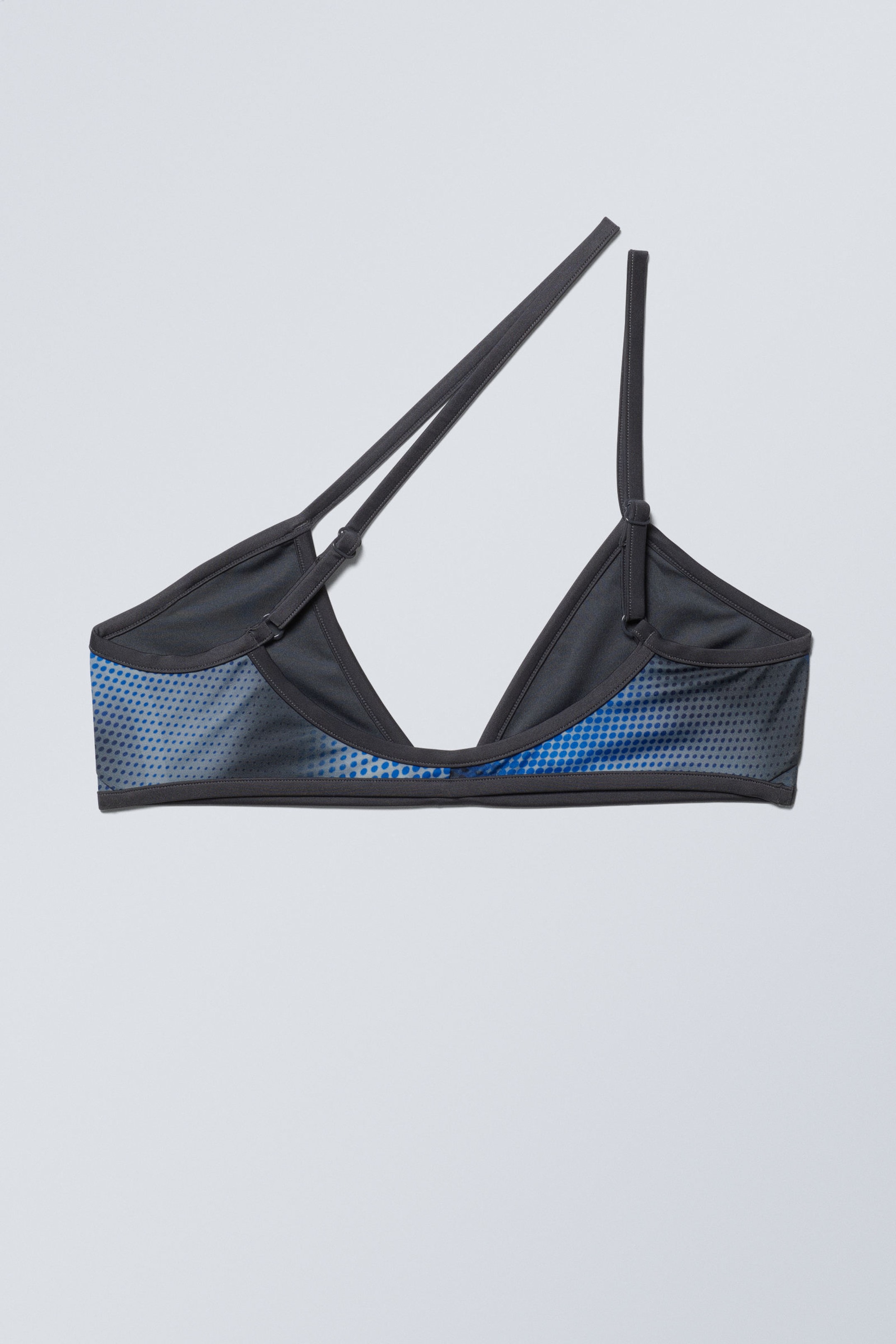 Speed-Blau - Minimalistisches asymmetrisches Bikini-Oberteil - 1