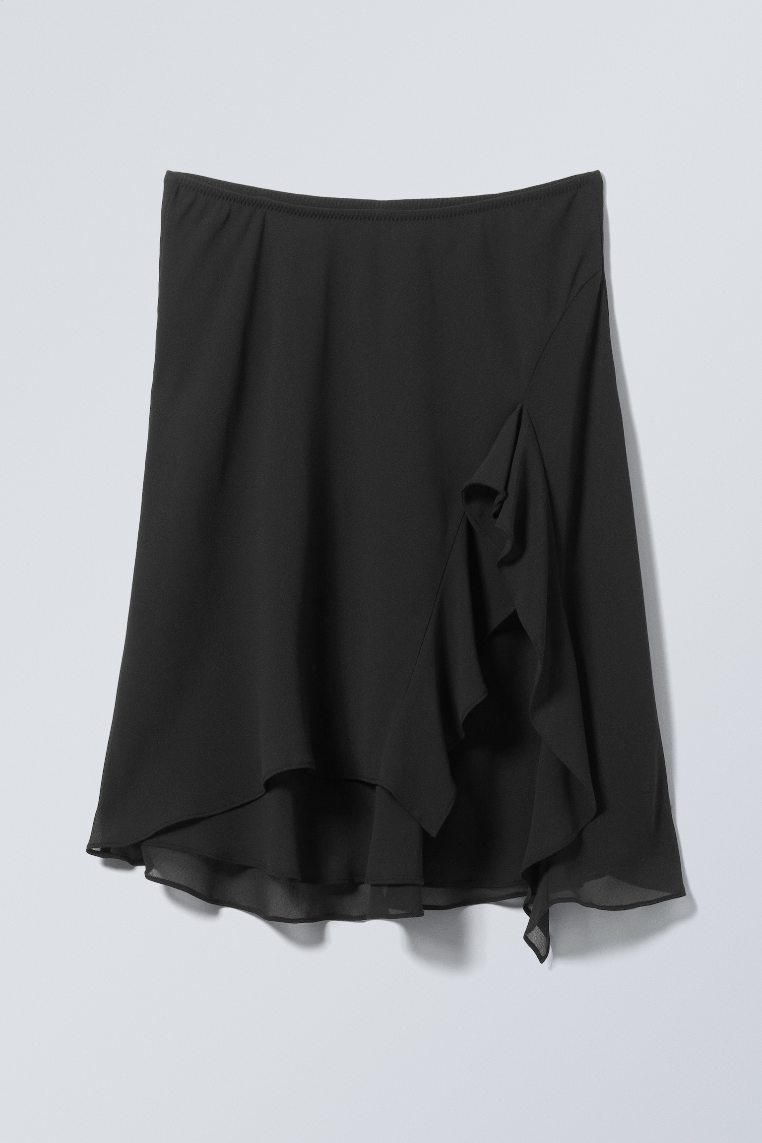 Layered Midi Skirt - Black/Light Greige - 2