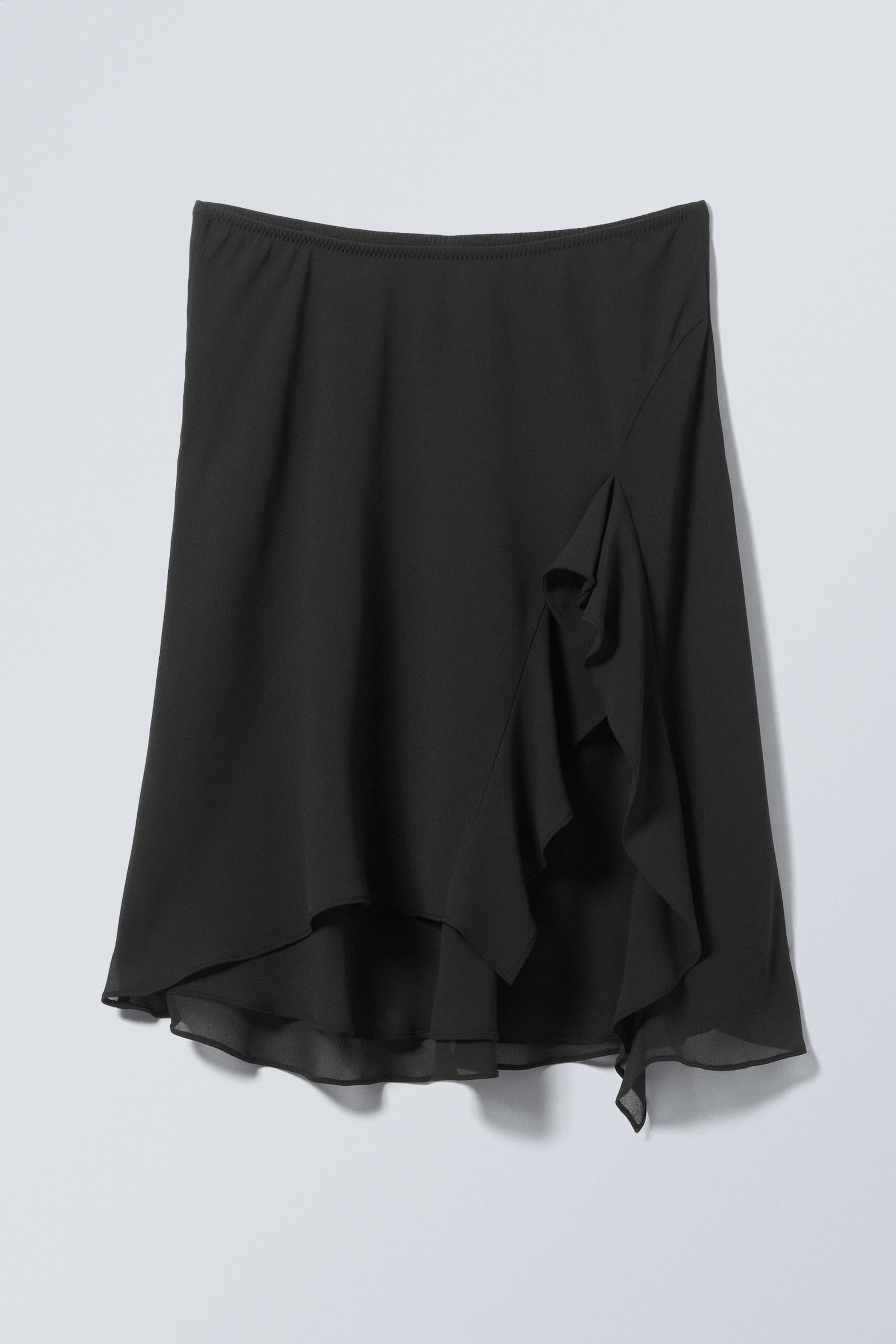 Black - Layered Midi Skirt - 3