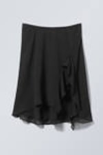 Black - Layered Midi Skirt - 3