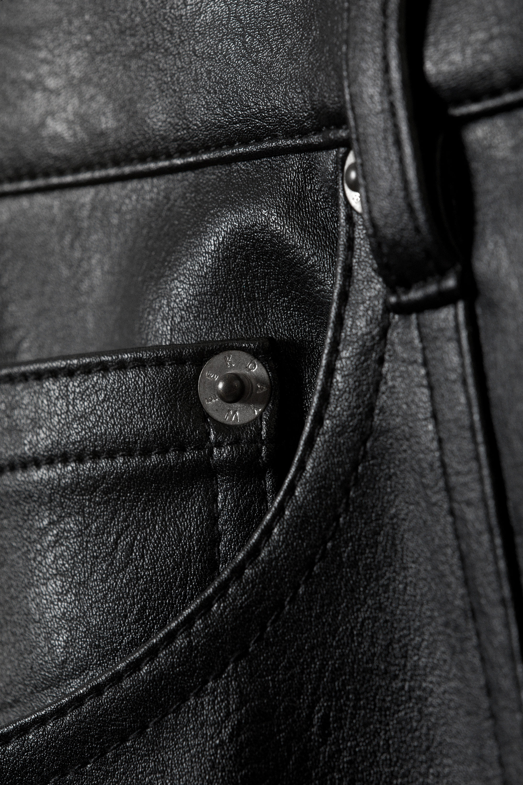 Black - Space Relaxed Faux Leather Zip Hem Trousers - 5