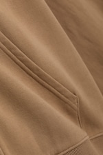 Mörkbeige - Oversized kraftig hoodie med dragkedja - 4