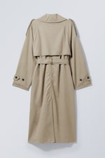 Beige - Zenni Oversized Trench - 1
