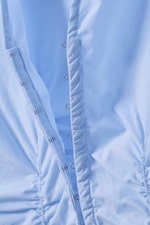 Light Blue - Gathered Poplin V-neck Shirt - 1