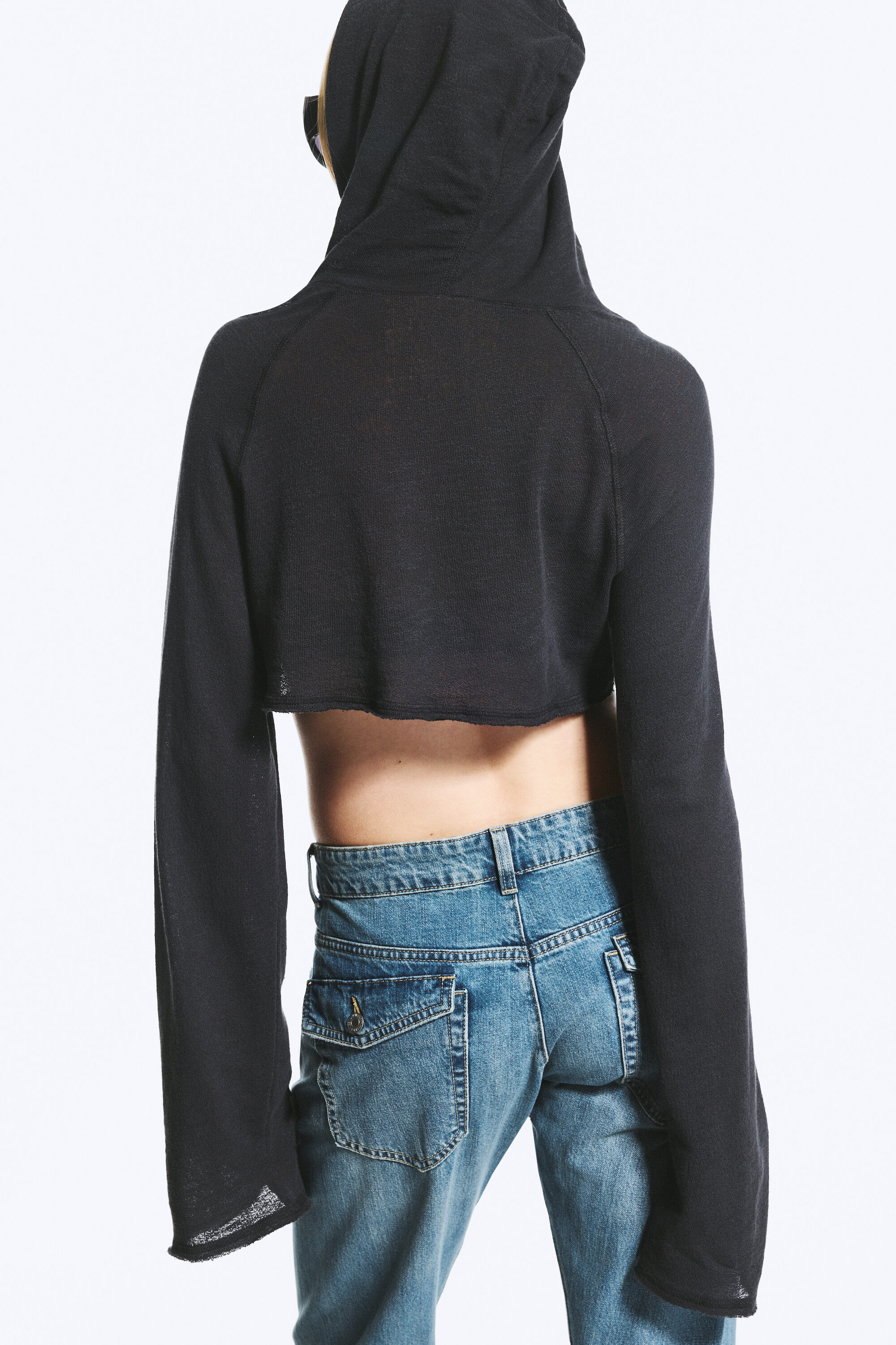 cropped hooded bolero - Dark Grey | Weekday WW