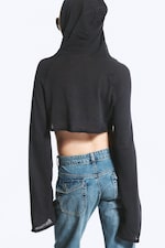 Dark Grey - Cropped Hooded Bolero - 3