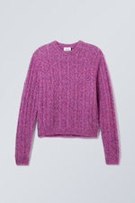 Dark Pink - Jesper Wool Blend Knit Sweater - 0