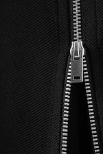 Black - Mid Rise Flared Zip-Up Trousers - 5