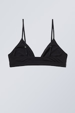 Black - Soft Triangle Bralette - 1