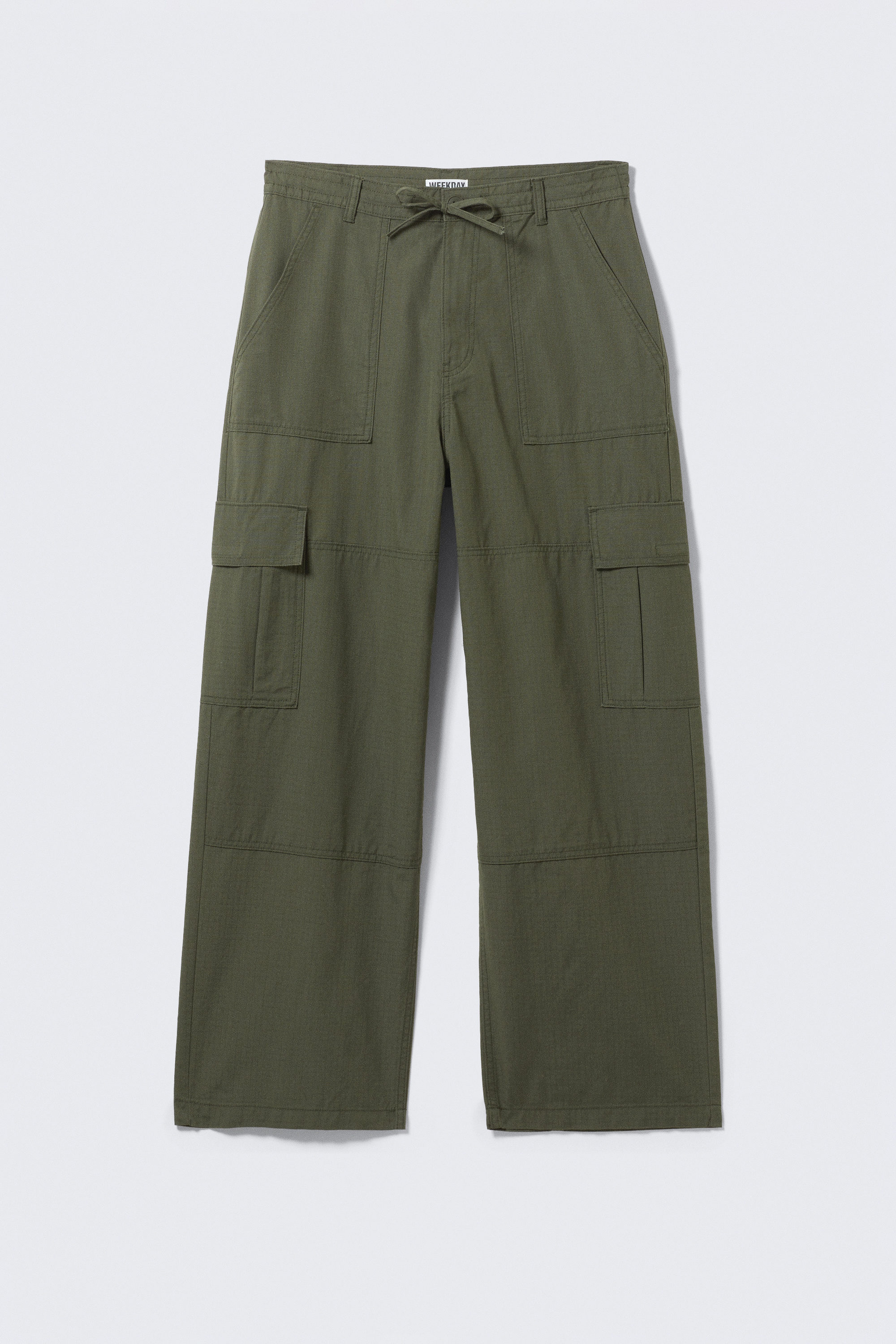 Dunkles Khakigrün - Baggy-Cargohose aus Ripstop - 4