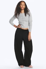 Black - Low rise balloon trousers - 0
