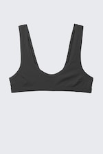 Dark Grey - Ribbed Scoop Neck Bikini Top - 3