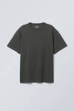 Schwarzgrau - Schweres Oversized-T-Shirt - 0