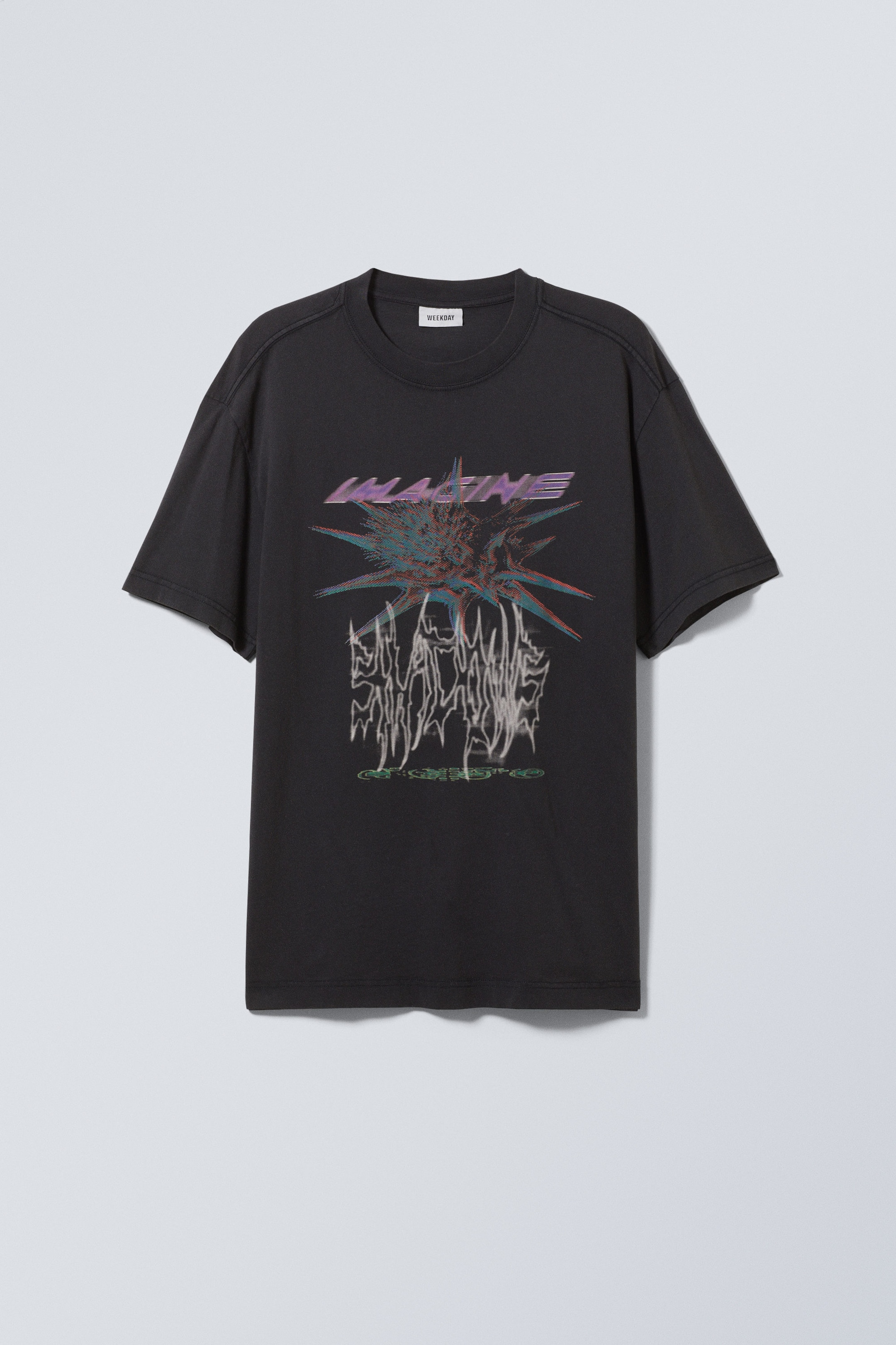 Imagine Shadows Black - Oversized Graphic Printed T-shirt - 0