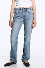 Eighteen Blue - Medium Blue - Laika Mid Rise Regular Straight Jeans - 1