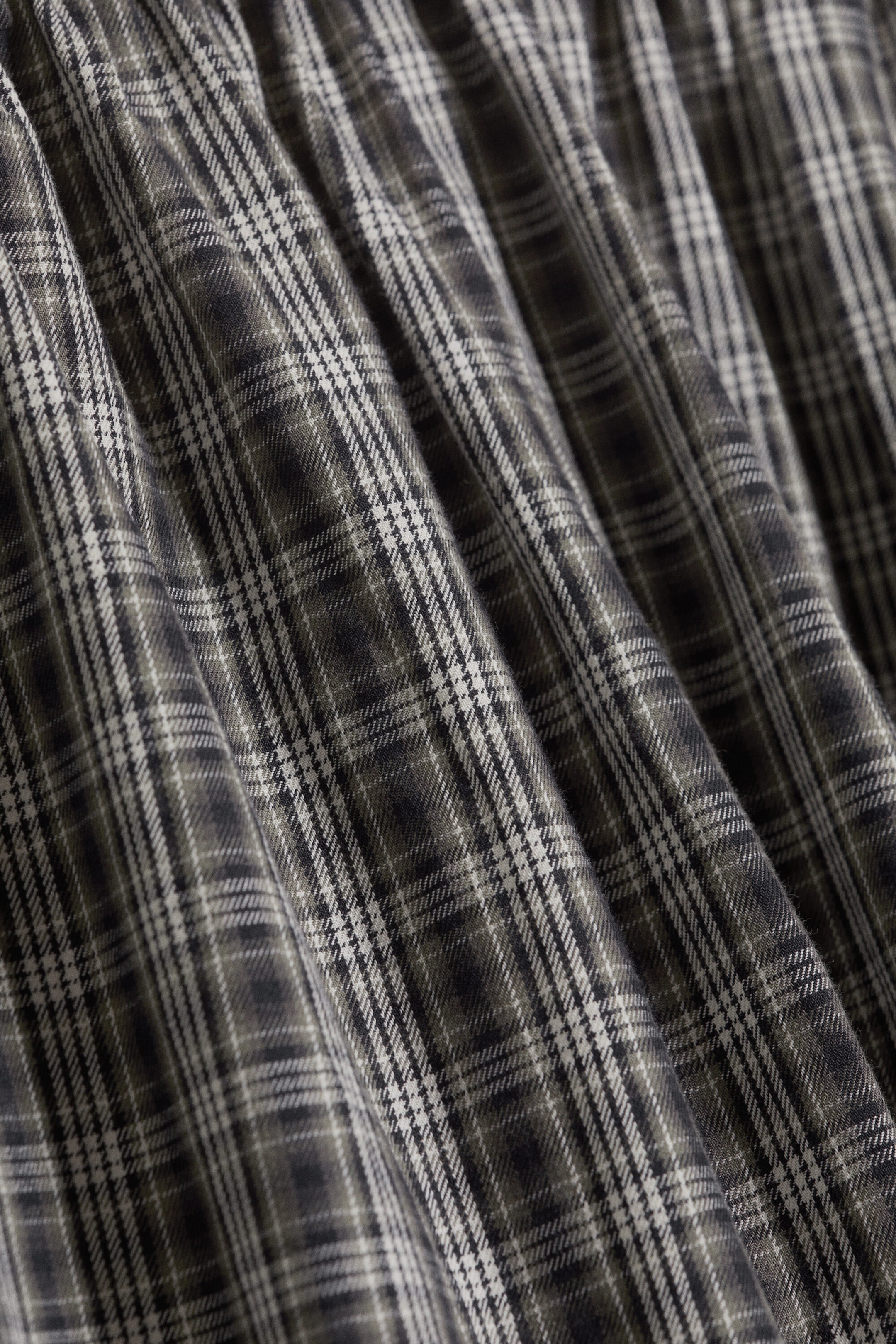 Checked Dark Grey - Low Rise Woven Balloon Trousers - 2