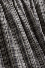 Checked Dark Grey - Low Rise Woven Balloon Trousers - 1