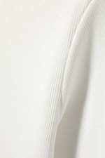 White - Mini Rib Long Sleeve Crop Top - 1
