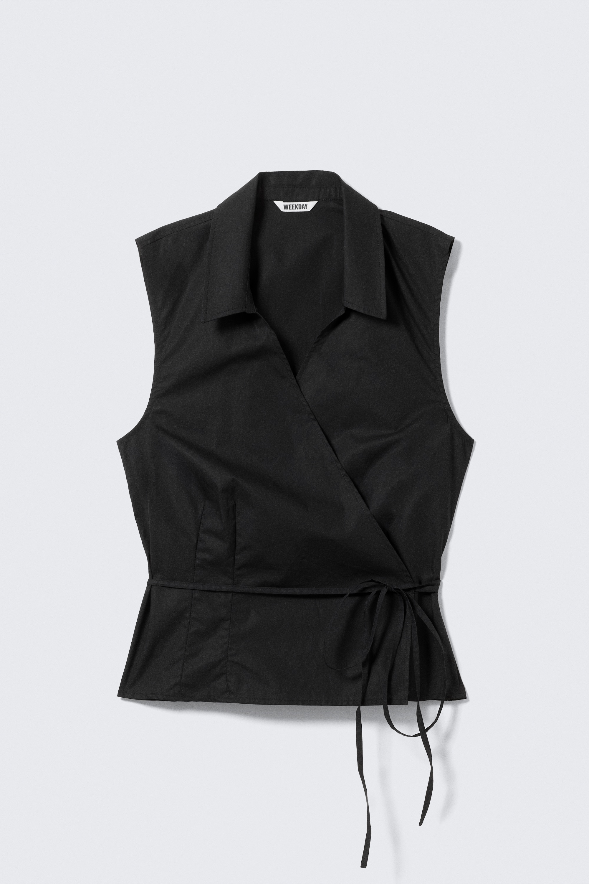 Top a portafoglio senza maniche in cotone - Nero/Bianco/Nero a righe