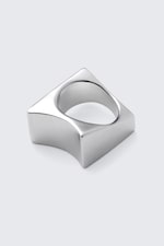 Silver - Asymmetric Stainless Steel Ring - 1