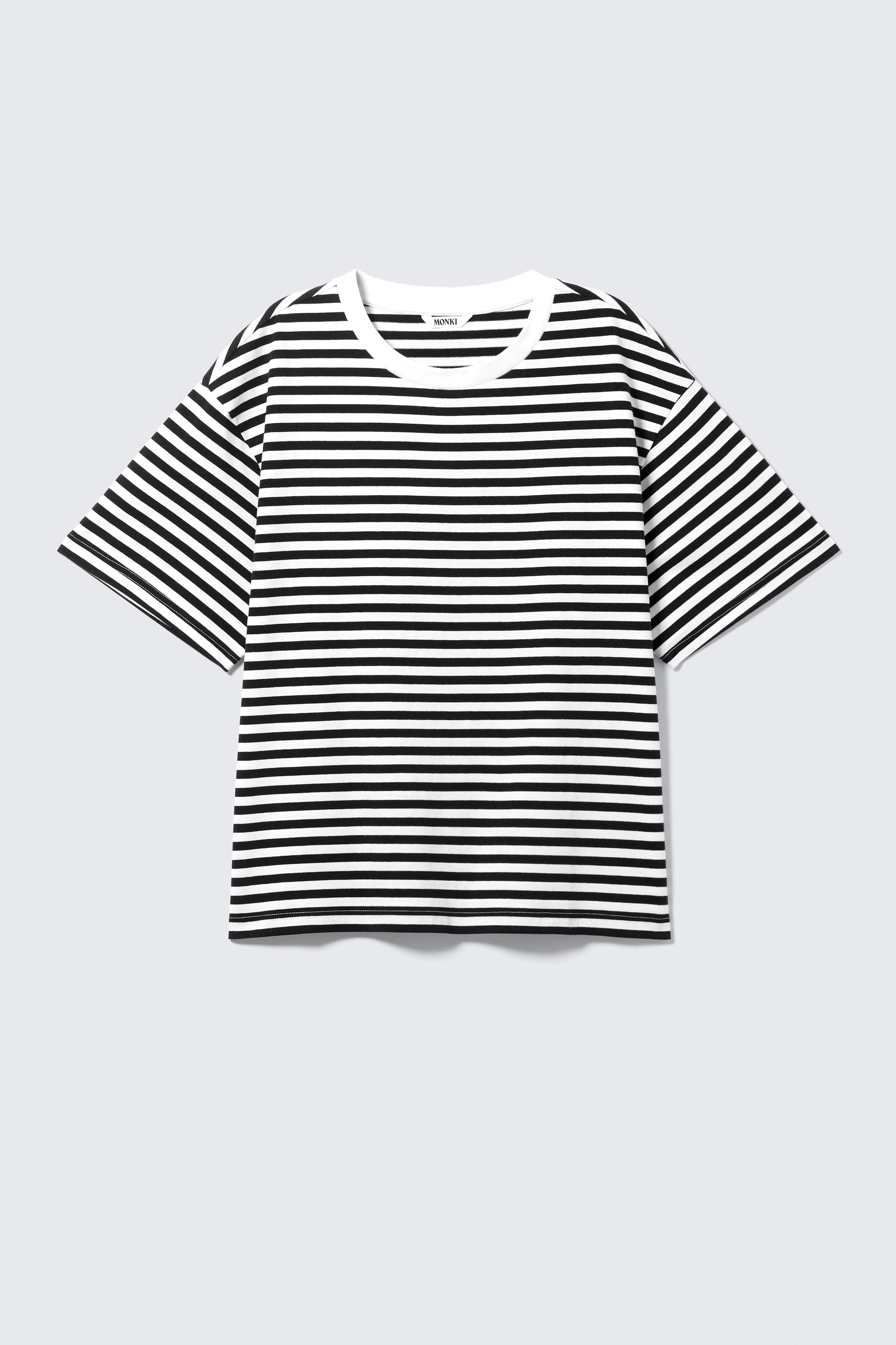 T-shirt in cotone - Righe bianche e nere/Striped Pink